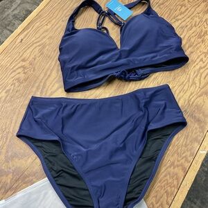 Cupshe Deep Blue Bikini Set